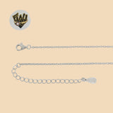 (2-66003) 925 Sterling Silver - 1.5mm Rolo Link Heart Necklace - 16" - Fantasy World Jewelry