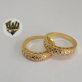 (1-3074-2) Gold Laminate - CZ Band Ring - BGF - Fantasy World Jewelry