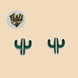 (2-3133) 925 Sterling Silver - Cactus Stud Earrings. - Fantasy World Jewelry