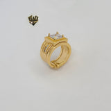 (1-3190) Gold Laminate - CZ Square Ring - BGO - Fantasy World Jewelry