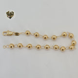 (1-0709) Gold Laminate - 6.5mm Bracelet - 8" - BGF - Fantasy World Jewelry