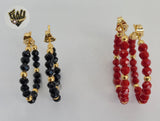 (1-2957) Gold Laminate - Beads Hoops - BGO - Fantasy World Jewelry