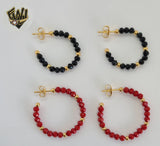 (1-2957) Gold Laminate - Beads Hoops - BGO - Fantasy World Jewelry
