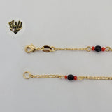 (1-0694) Gold Laminate Bracelet - 2mm Link Azabache Bracelet - 7" & 7.5" - BGF - Fantasy World Jewelry