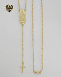 (1-3330) Laminado de oro - Collar del Rosario de la Virgen de Guadalupe de 2,5 mm - 18" - BGO.