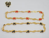 (1-0090) Gold Laminate - 6.5mm Alternative Link Anklet - 10" - BGO - Fantasy World Jewelry