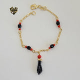 (1-0985) Gold Laminate -2mm Link Baby Bracelet w/ Plate - 5.5" - BGF - Fantasy World Jewelry