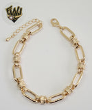 (1-0817) Gold Laminate - 8mm Alternative Bracelet - 7.5" - BGO - Fantasy World Jewelry