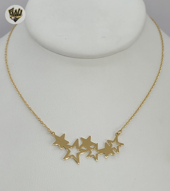 (4-7099) Stainless Steel - 1.5mm Star Necklace - 16