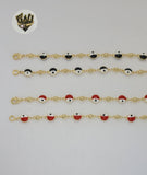(1-3902-L) Gold Laminate - 8mm Eyes Necklace - BGO