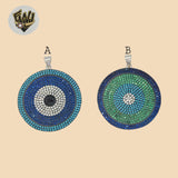 (2-1691-2) 925 Sterling Silver - Evil Eye Pendants.