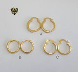 (1-2657 C-H) Gold Laminate Hoops - BGO - Fantasy World Jewelry