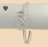 (2-0680) 925 Sterling Silver - 3mm Love You Bangle - 2.1/2" - Fantasy World Jewelry