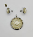 (4-9114) Stainless Steel - CZ Flower Set. - Fantasy World Jewelry