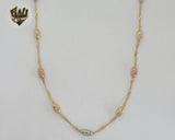 (1-1687) Gold Laminate - 5mm Beaded Singapore Link Chain - BGO