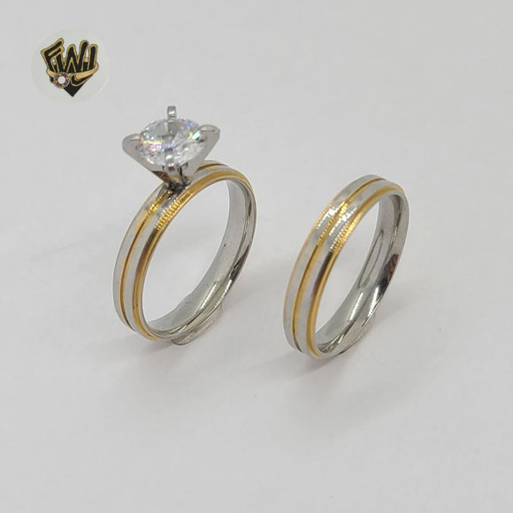 (4-0096-1) Stainless Steel - Wedding Rings. - Fantasy World Jewelry