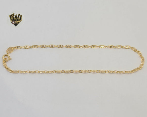 (1-0044) Gold Laminate - 3mm Alternative Marine Anklet - 10