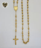 (4-6007-1) Stainless Steel - 6mm Rosary Necklace - 26".