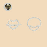 (2-5016) 925 Sterling Silver - Heart Plain Ring.