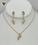 (1-6441) Gold Laminate - Zircon Leaf Set - BGO - Fantasy World Jewelry