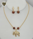 (1-6125) Gold Laminate - Rolo Link Venturina Beads Elephant Set - BGF