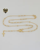 (1-3328-1) Gold Laminate - 3mm Divine Child Rosary Necklace - 18" - BGF.