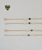 (1-3902-J) Gold Laminate - 6mm Colorful Necklace - BGO