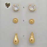(1-1091) Gold Laminate - Earrings - BGO - Fantasy World Jewelry