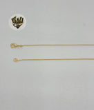 (1-6201) Gold Laminate - 1mm Box Link Simple Balls Necklace - BGF - Fantasy World Jewelry