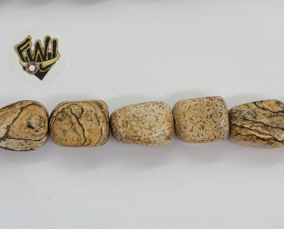 (MBEAD-08) 10mm Jasper Bead - Rectangular - Fantasy World Jewelry