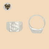 (2-5276-1) Plata de ley 925 - Anillo con signo de dólar para hombre