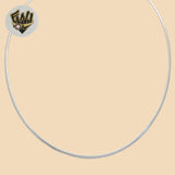 (2-66047) 925 Sterling Silver - 2mm Omega Necklace. - Fantasy World Jewelry