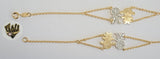 (1-0993) Gold Laminate-2mm Rolo Link Bracelet w/ Charm- 7" - BGF - Fantasy World Jewelry