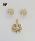 (1-6375) Gold Laminate - Zircon Flower Set - BGF