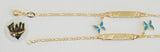 (1-0976-1) Gold Laminate -2mm Figaro Link Bracelet w/ Plate - 6.5" - BGF - Fantasy World Jewelry