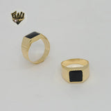 (1-3159) Gold Laminate - Enamel Men Ring - BGF - Fantasy World Jewelry