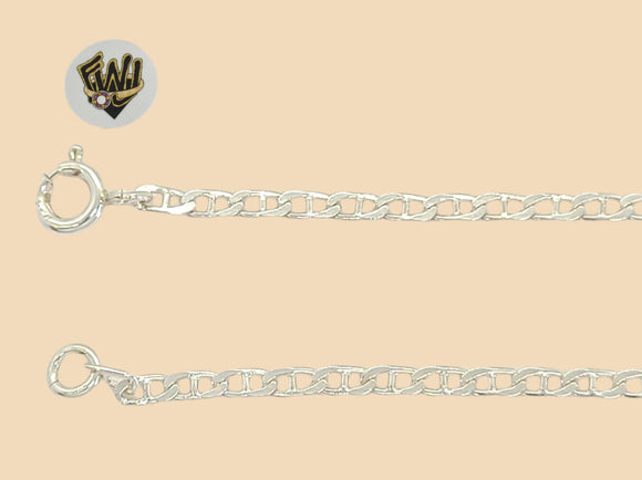 (2-0119) 925 Sterling Silver - 2.5mm Marine Link Anklet - 10