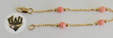 (1-60008) Gold Laminate-2mm Curb Link Kids Bracelet w/ Bead- 6" - BGO - Fantasy World Jewelry