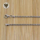 (2-8087) 925 Sterling Silver - 2mm Box Link Chains. - Fantasy World Jewelry