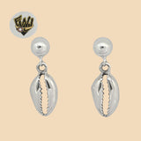 (2-3237) 925 Sterling Silver - Shell Dangle Earrings. - Fantasy World Jewelry