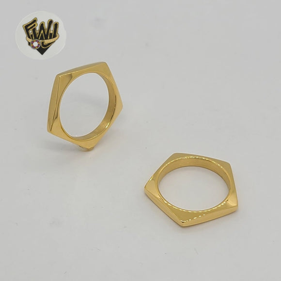 (4-0008-1) Stainless Steel - Star Band Ring.