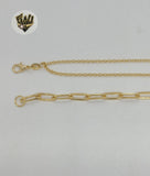 (1-6520) Gold Laminate - Paper Clip Rolo Link Pearl Necklace - 18" - BGF - Fantasy World Jewelry