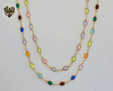 (1-1608) Gold Laminate - 5mm Multicolor Ovals Link Chain - BGF
