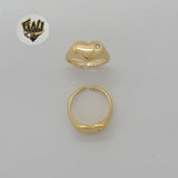 (1-3122) Gold Laminate - Zircon Heart Toe/Child Ring - BGF - Fantasy World Jewelry