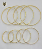 (1-4005) Gold Laminate - 3.5mm Hammered Bangles - Dozen - BGO - Fantasy World Jewelry
