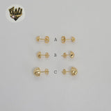 (1-1064) Gold Laminate - Half Stud Earrings - BGF