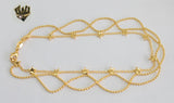 (1-0078) Gold Laminate - 1mm Multi Strand Anklet - 10" - BGO - Fantasy World Jewelry