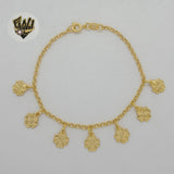 (1-0923) Gold Laminate - 2.5mm Charms Bracelet - 7" - BGF - Fantasy World Jewelry