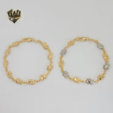 (1-0518) Laminado de oro - Pulsera de elefantes de 7 mm - 7,5" - BGF