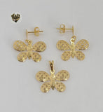 (1-6018) Gold Laminate - Butterfly Set - BGF - Fantasy World Jewelry
